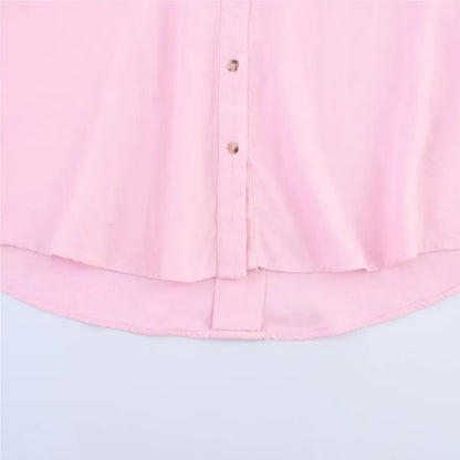 Wide Sleeved Asymmetric Hem Shirt for Women