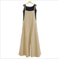 Women’s Cotton Linen Wide Leg Jumpsuit 5XL