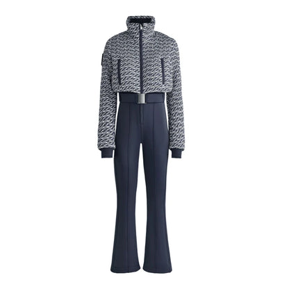 Casual Fur-Trimmed Hooded Ski Suit Women Warm Jumpsuit