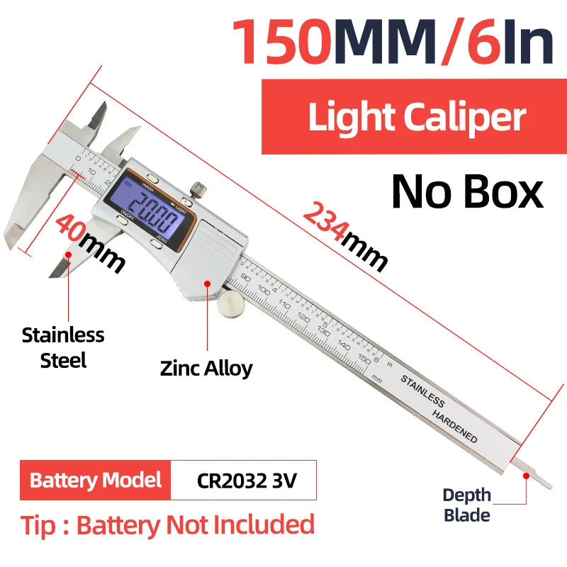 Digital Caliper Stainless Steel Thickness Gauge