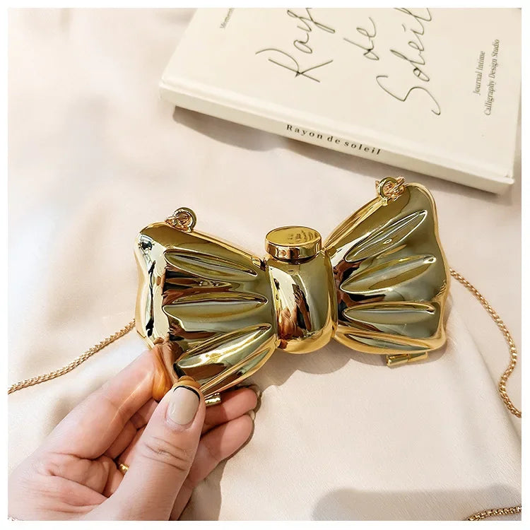 Golden Acrylic Round Clutch Purse for Parties