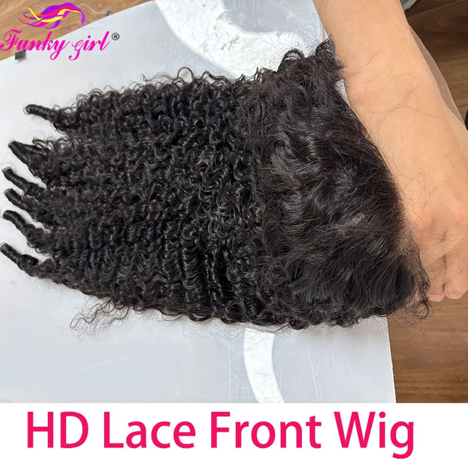 12A Burmese Curly Human Hair Wig Transparent Lace Frontal