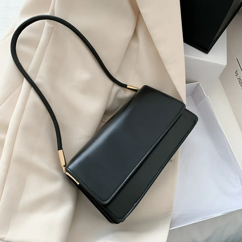 Luxury Women's Crossbody Shoulder Bag in Solid Color