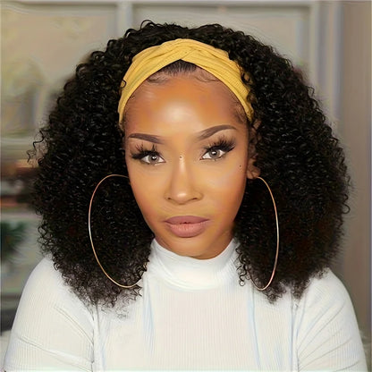 Afro Kinky Curly Wig with Headband 200% Density