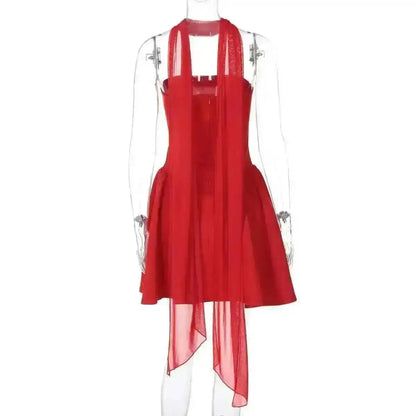 Avrilyaan Off Shoulder Backless A-line Mini Dress