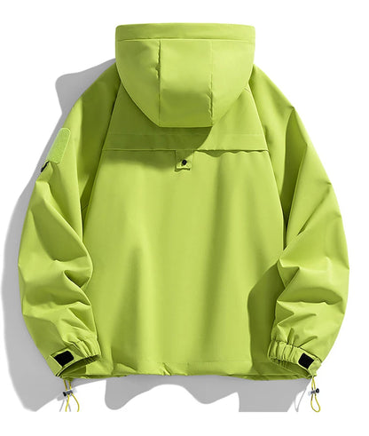 Men's Hooded Waterproof Jacket Black Softshell Camping