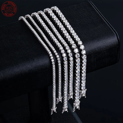 Moissanite Tennis Bracelet 925 Sterling Silver 18K Gold