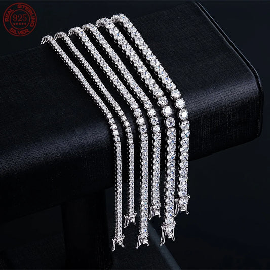 Moissanite Tennis Bracelet 925 Sterling Silver 18K Gold