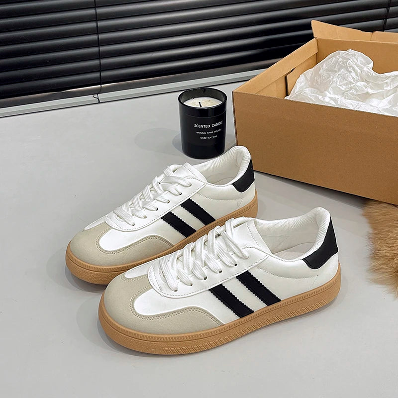 Women Lace-Up Casual Sneakers Breathable Tennis Shoes