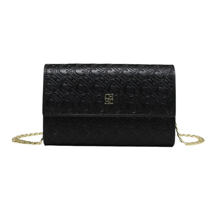 CH Women PU Leather Crossbody Bag with Metal Chain