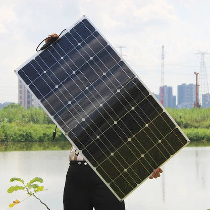 ASUNERGE 12V Flexible Monocrystalline Solar Panel 100W