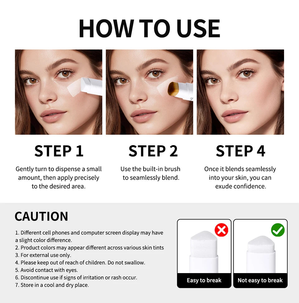 Lakerain Color Changing Foundation Stick Cream Waterproof