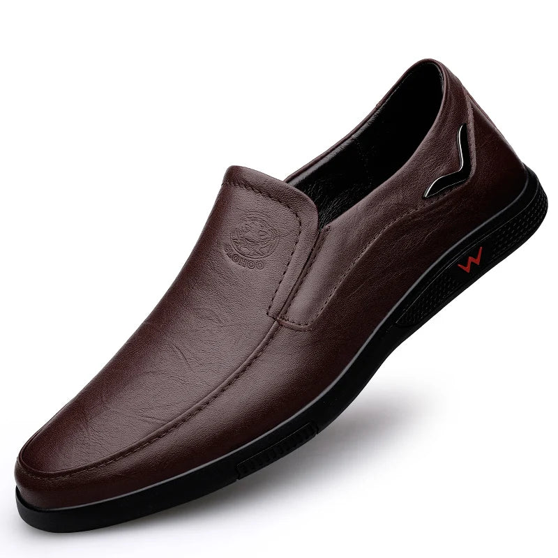CLOHOO Men's Leather Casual Loafers for Office