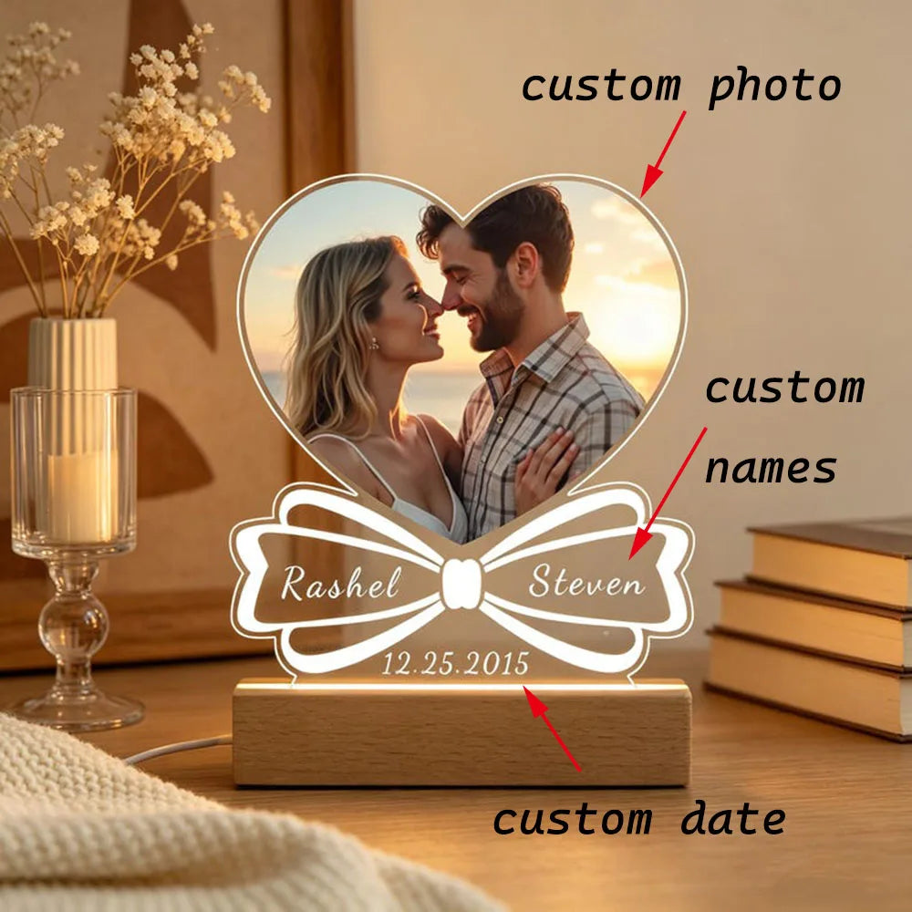 Personalized Acrylic Photo Frame for Couples Anniversary