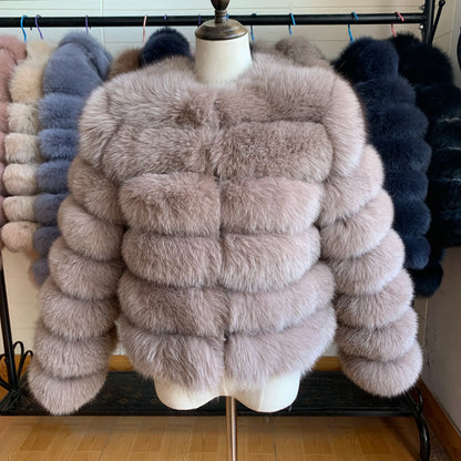 4in1 Real Fox Fur Coat for Women