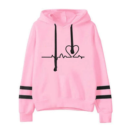 Womens Casual Stripe Hoodie and Sweatpants Set