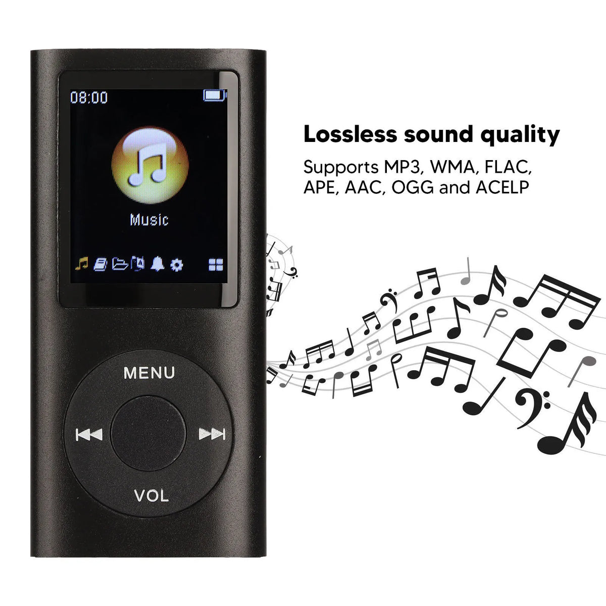 Aluminum Alloy Slim MP3 Player with 1.8 Inch LCD Screen