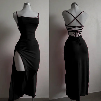 Summer Halter Strap Sheath Dress in Polyester
