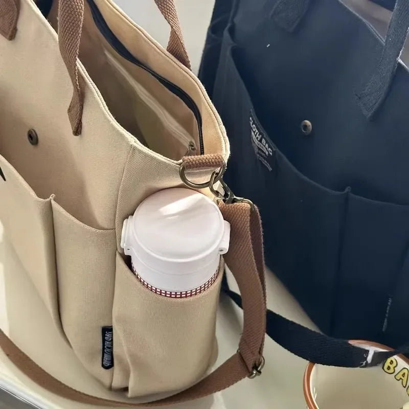 Canvas Large Capacity Commuter Shoulder Handbag