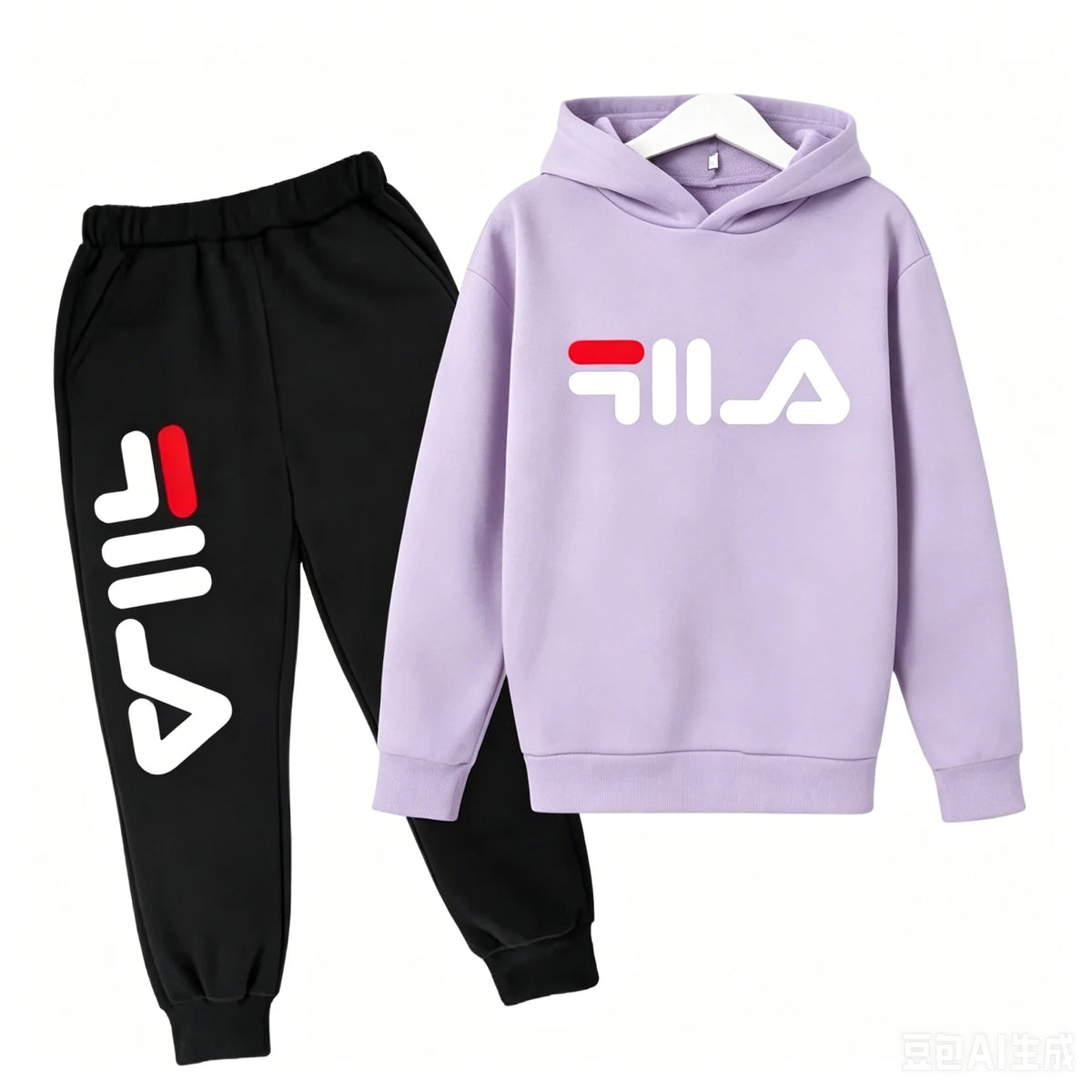 Kids Casual Sports Hoodie and Pants Set Polyester