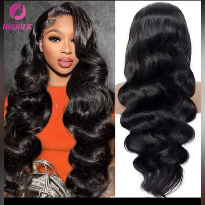 13x6 HD Lace Frontal Wig Human Hair Body Wave Natural Black