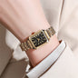 Gold Plated Ladies Quartz Watch Stainless Steel Band