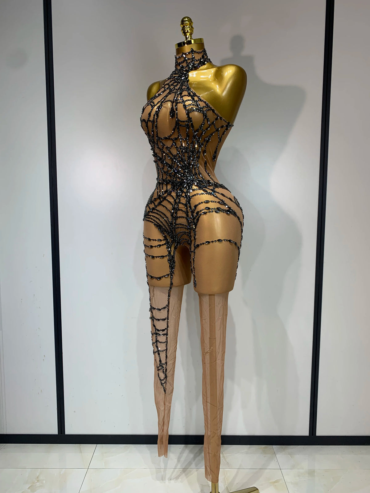 Sparkly Diamond Mesh Jumpsuit for Women