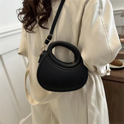 Chic Stripe Crossbody Bag for Women in Synthetic Leather