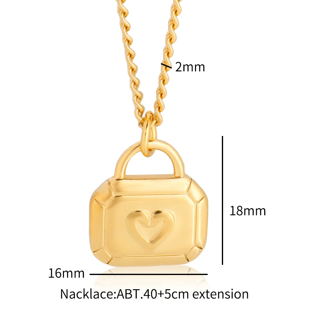Stainless Steel Heart Pendant Necklace for Women