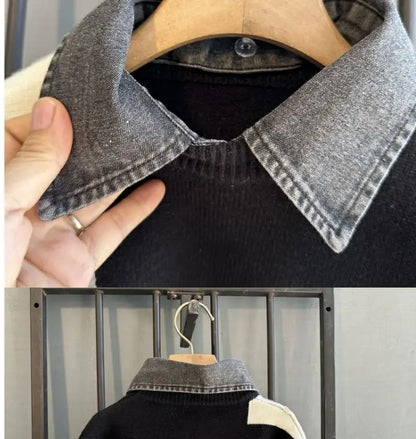 Boys Pullover Sweater Thick Knitwear Cotton Polyester