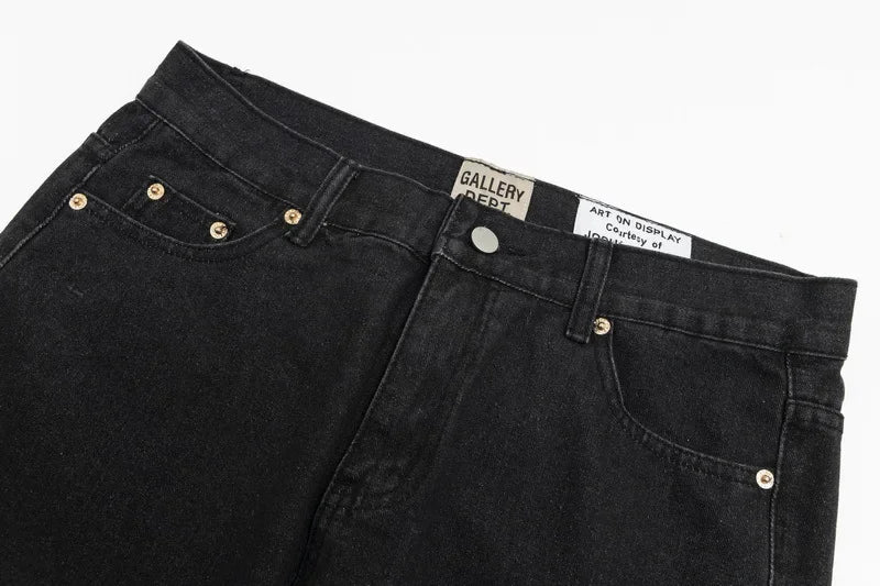 Washed Denim Trousers for Men with Micro-Flared Style