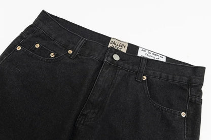 Washed Denim Trousers for Men with Micro-Flared Style