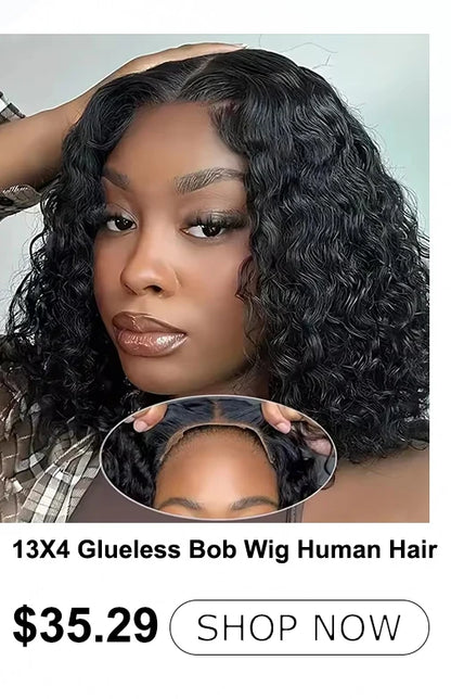 1B Pixie Cut Human Hair Wig Loose Curly Bangs 6 Inch