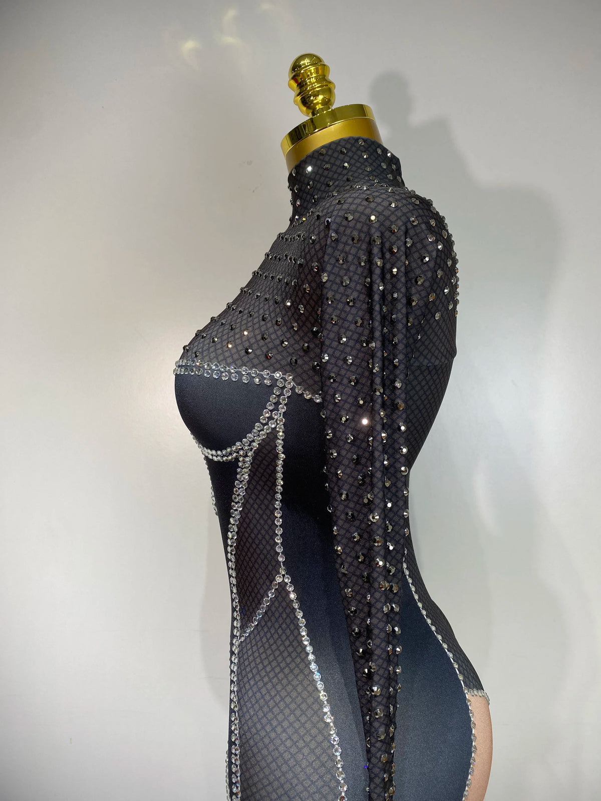 Sparkly Diamond Mesh Jumpsuit for Women