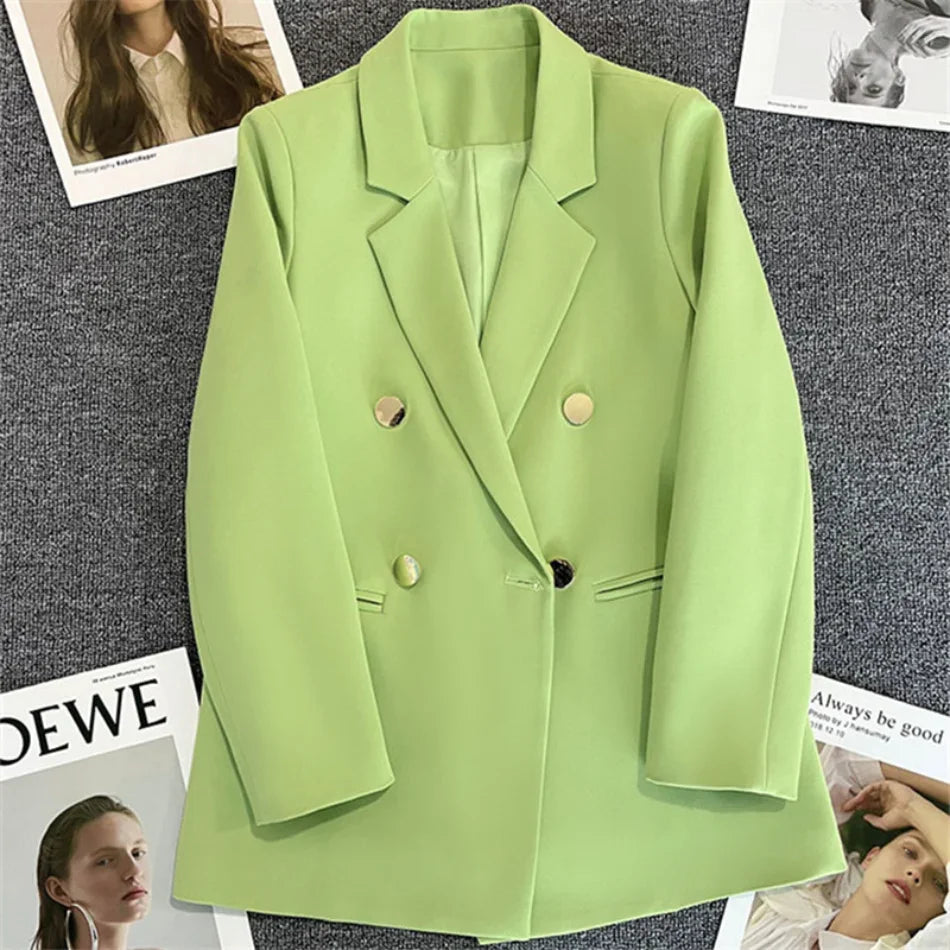 Elegant Women's Double Breasted Blazer Coat