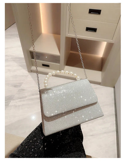 Luxury Sequined Hand-held Dinner Bag for Weddings