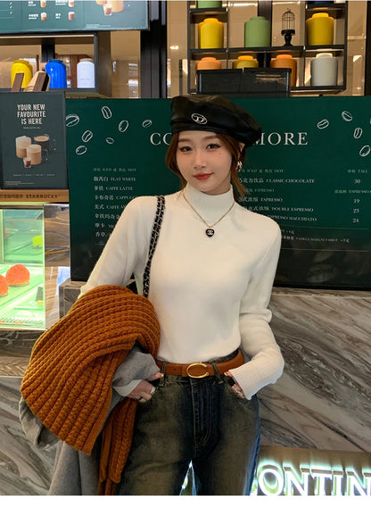Women's Turtleneck Sweater with Velvet Lining