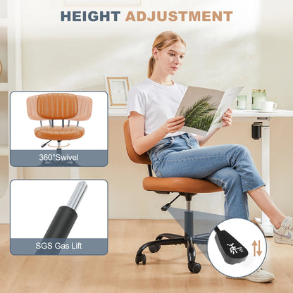 Height Adjustable PU Leather Office Desk Chair
