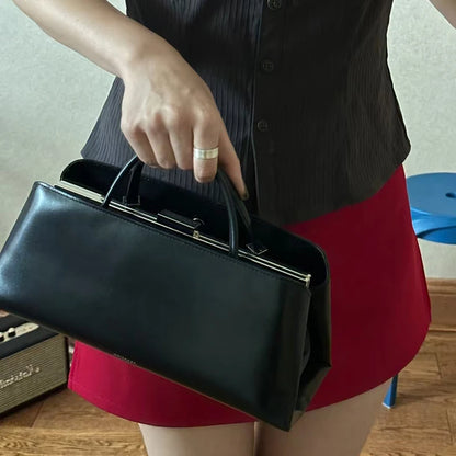 Luxury Pu Leather Shoulder Bag with Magnetic Clip