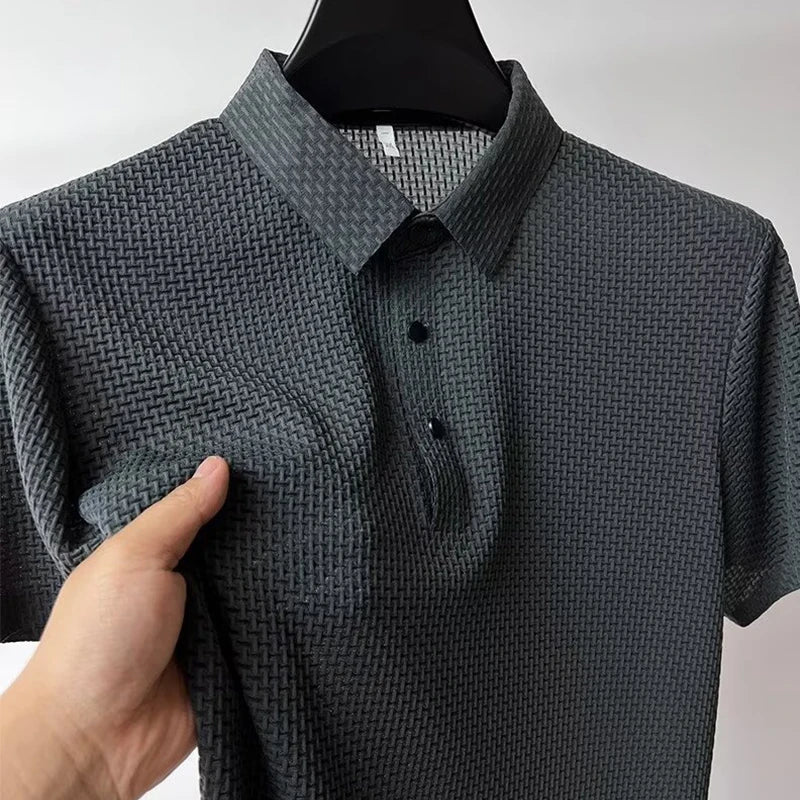 Men's Casual Short Sleeve Solid Color Polo Shirt