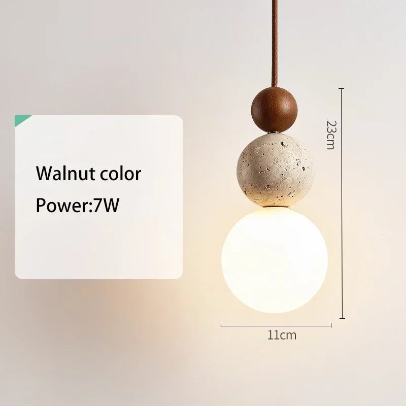 Yellow Travertine Pendant Light for Bedroom Kitchen