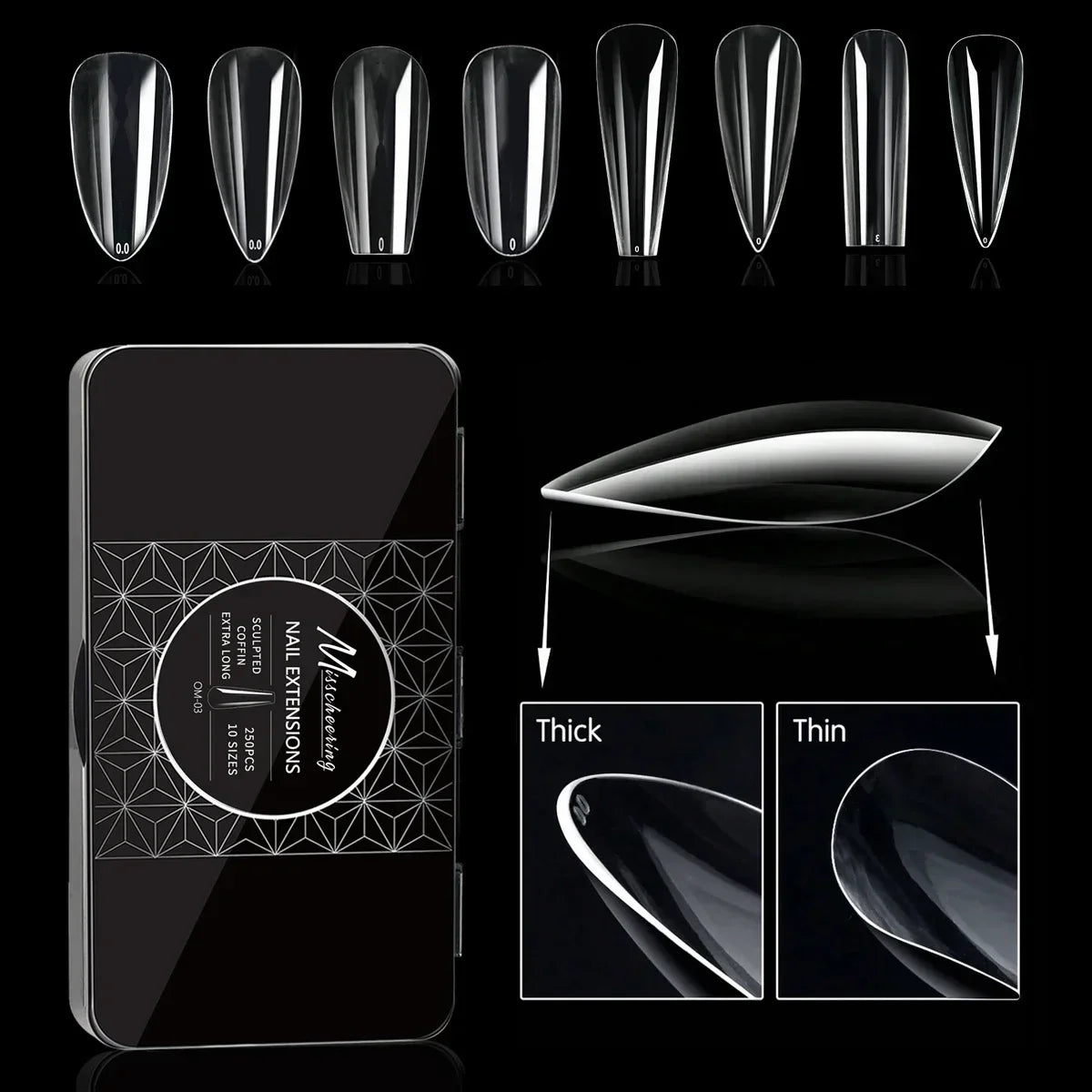 Soft Gel Full Cover Almond Fake Nails Box