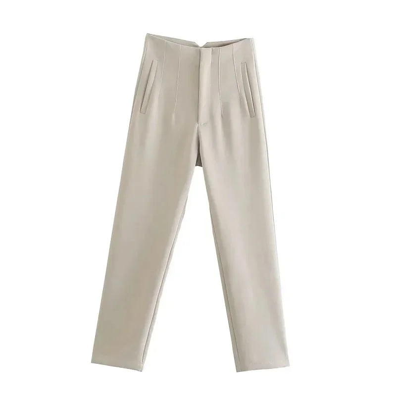 High Waist Pencil Pants for Women in Black and Pink