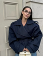 Women's Windproof Trench Coat Loose Fit Overcoat