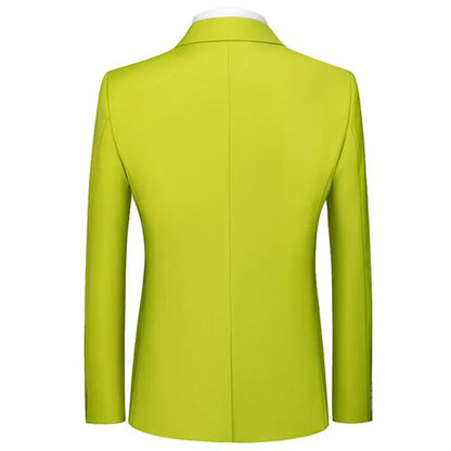 Men's Solid Color Formal Suit Jacket Slim Fit Blazer