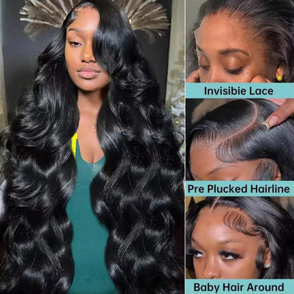Natural Black Body Wave Lace Wig 40 42 Inches