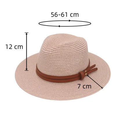 Straw Panama Sun Hat for Women Beach Leisure
