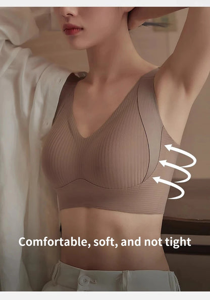 Women's Seamless Wire-Free Bra, Thin Style, Large Size