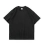 Black White Cotton T-Shirt Heavy-Duty Short Sleeves