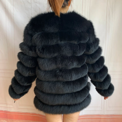 4in1 Real Fox Fur Coat for Women